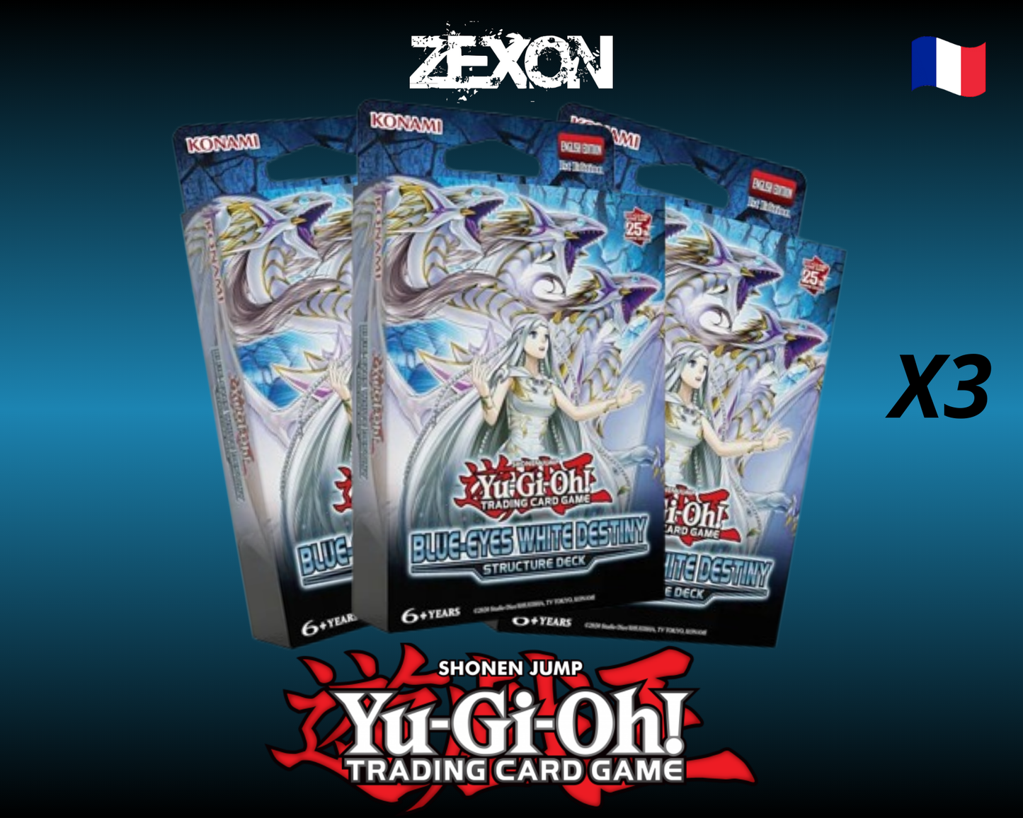 Yu-Gi-Oh - Deck de structure - La destinée blanche aux yeux bleus X3