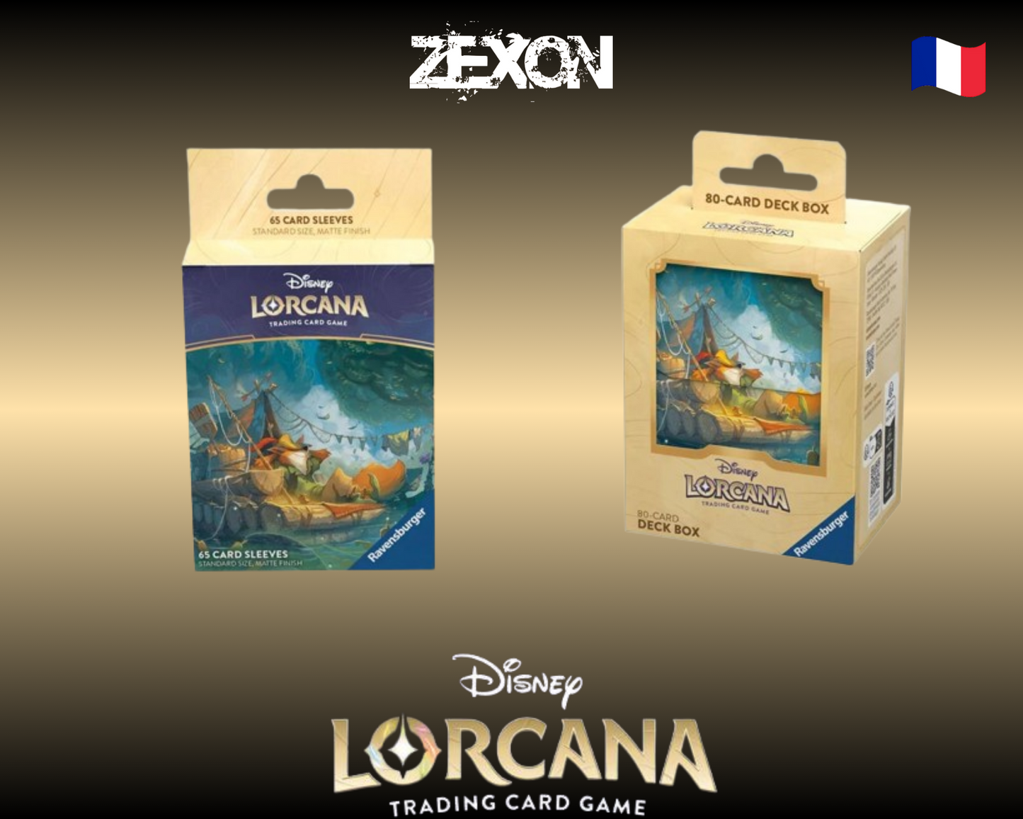 Disney Lorcana set3: Lot Sleeves Robin des bois+ Deckbox Robin des bois