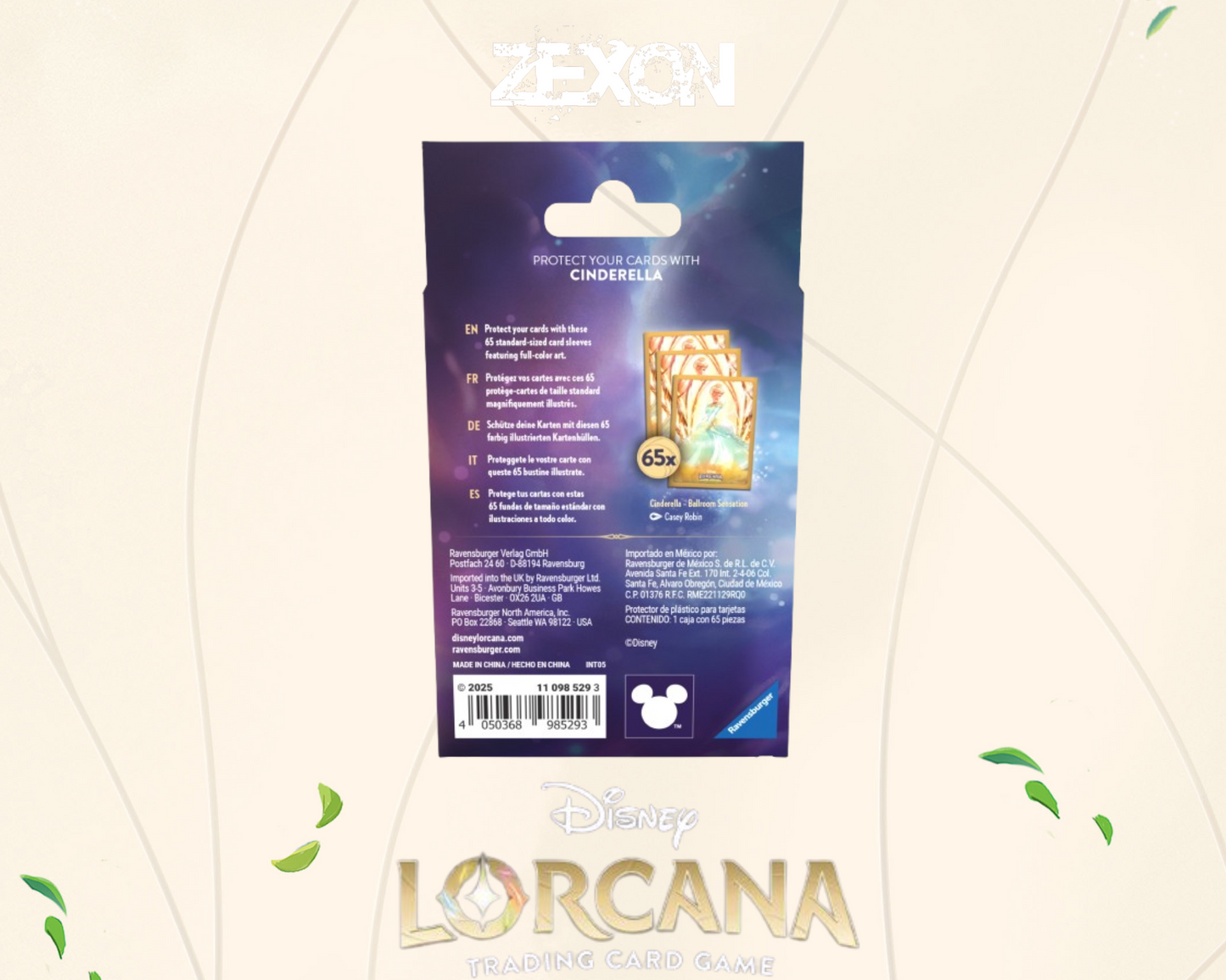 Disney LORCANA Set7 : Lot 3x65 Sleeves Cendrillon