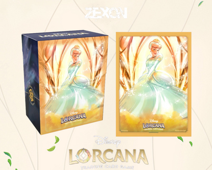 Disney LORCANA Set7 : Lot Sleeves+ DeckBox Cendrillon