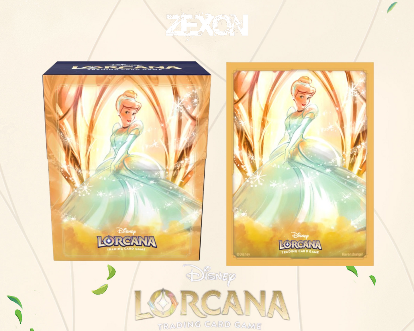 Disney LORCANA Set7 : Lot Sleeves+ DeckBox Cendrillon