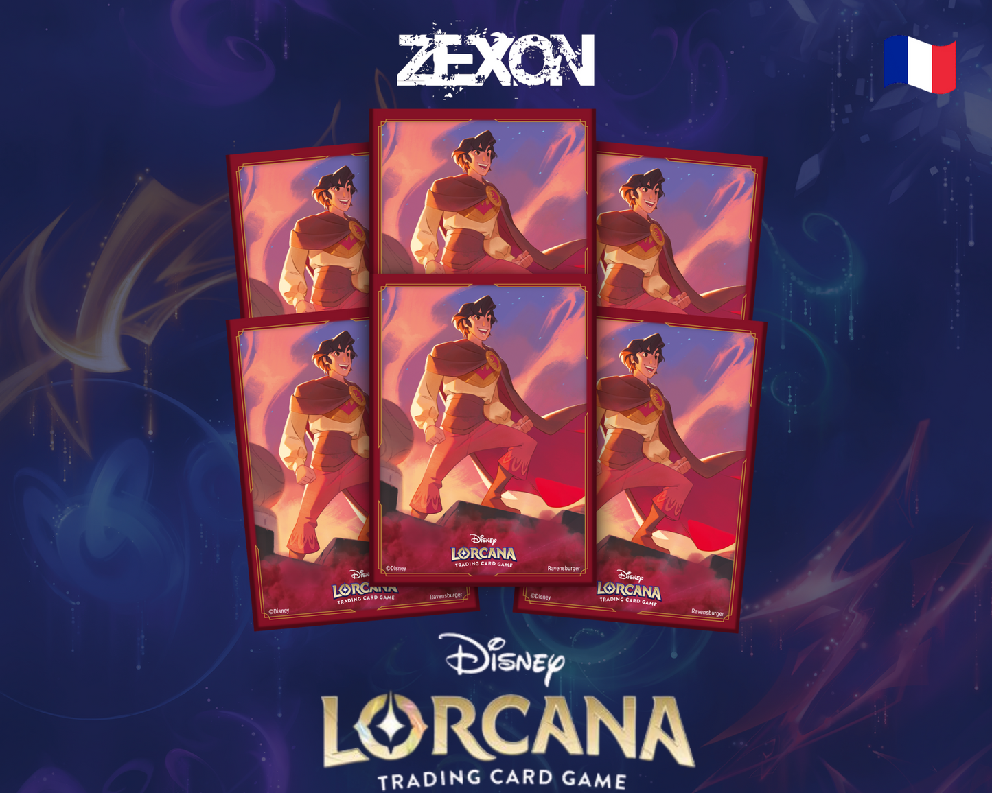 Disney LORCANA Set5 : Lot Sleeves+ DeckBox Aladdin