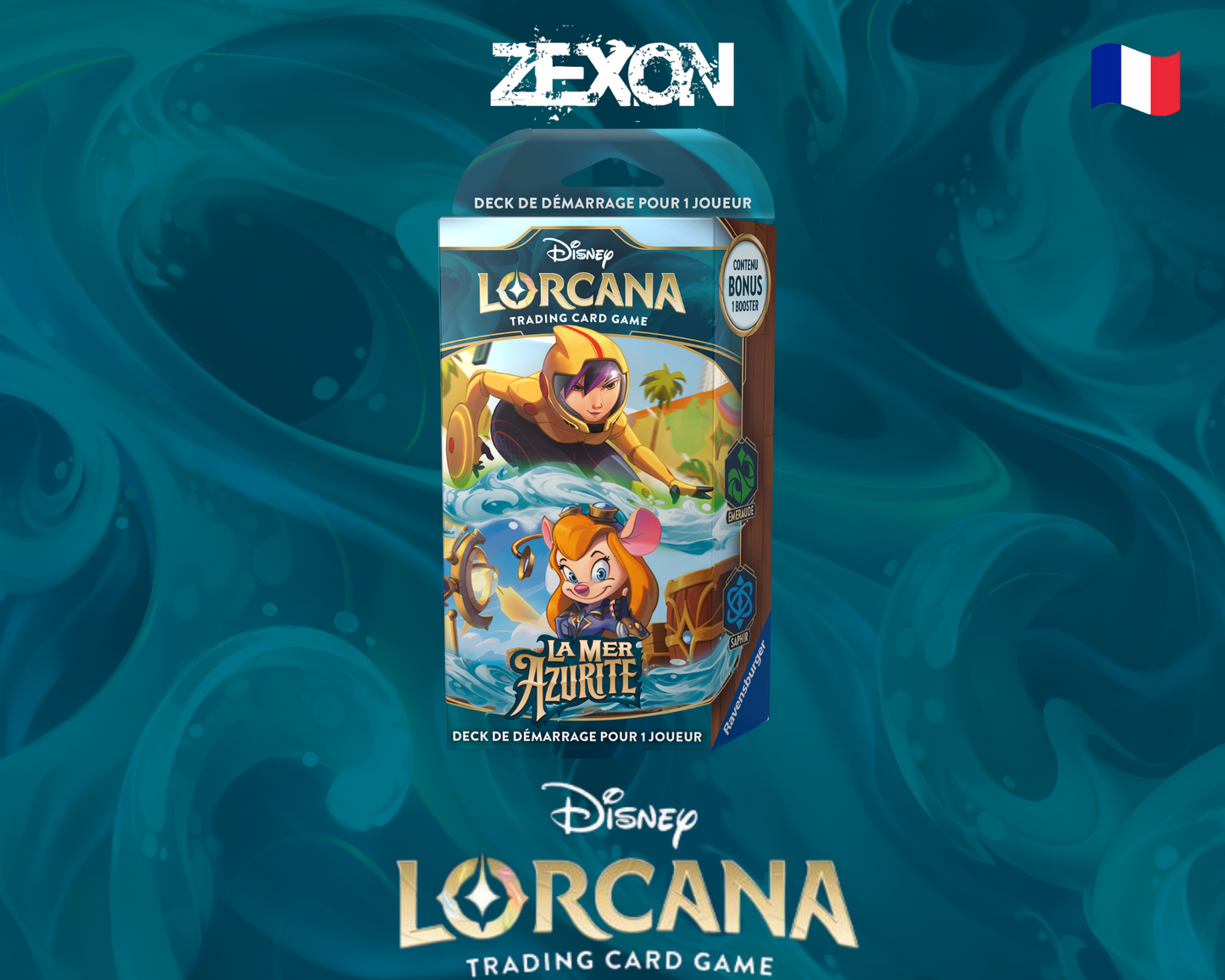 Disney LORCANA Set6: Deck de démarrage Emeraude & Saphir