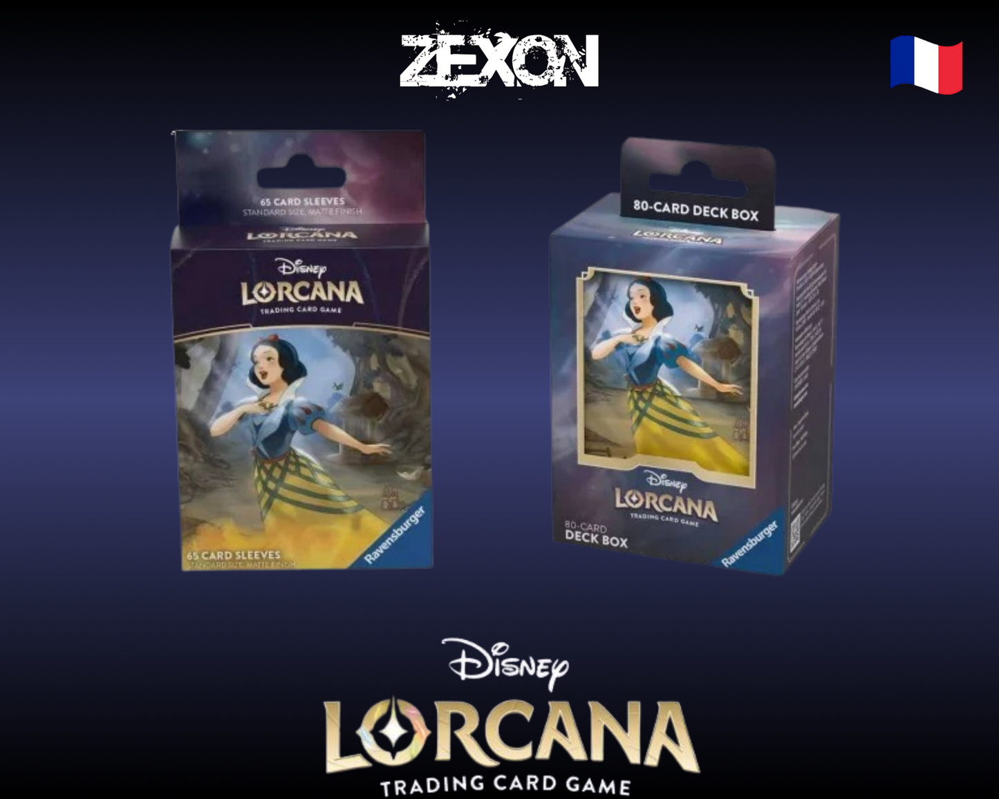 Disney Lorcana set4 : Lot Sleeves + DeckBox Blanche Neige