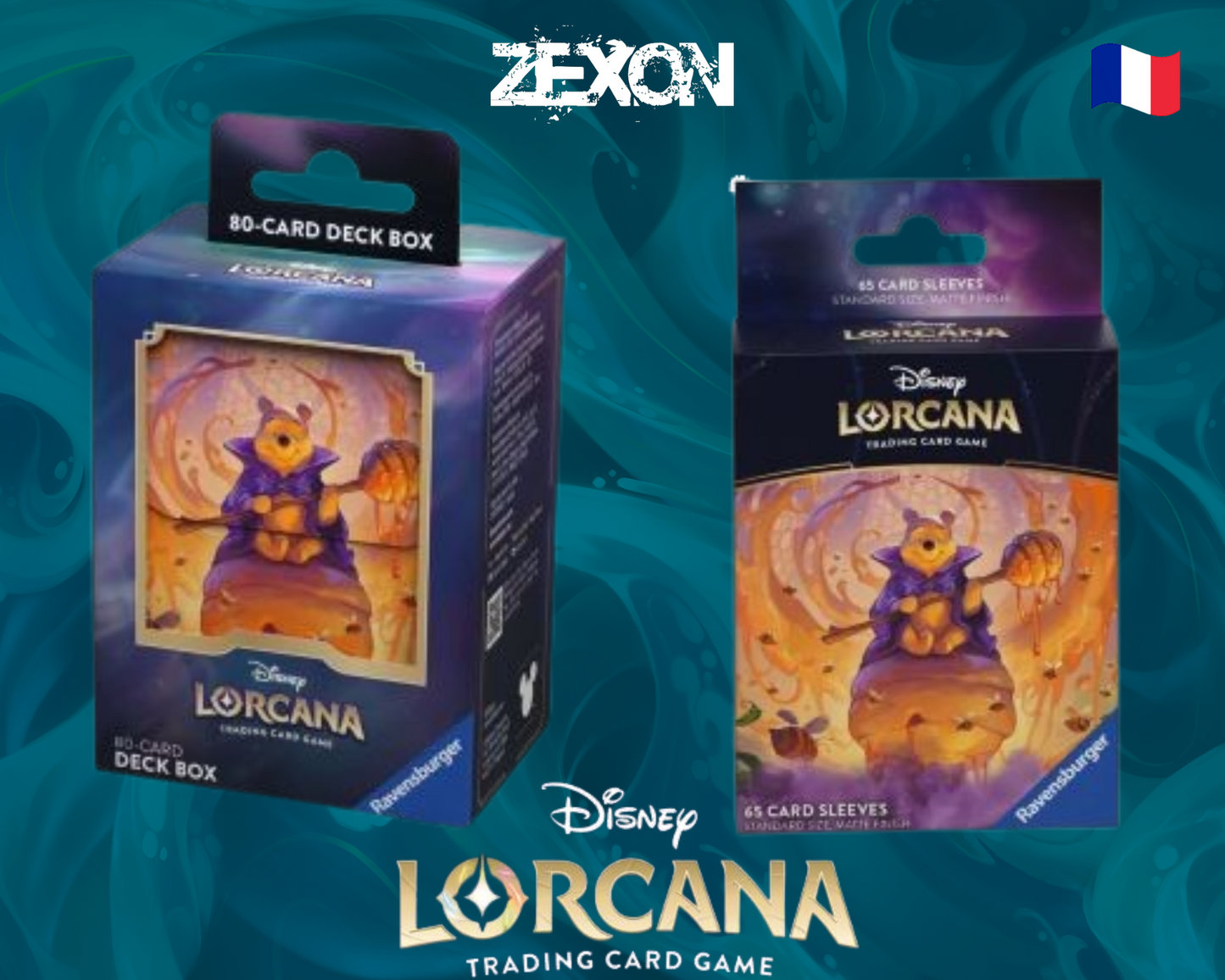 Disney LORCANA Set6 : Lot Sleeves+ DeckBox Winnie l'Ourson