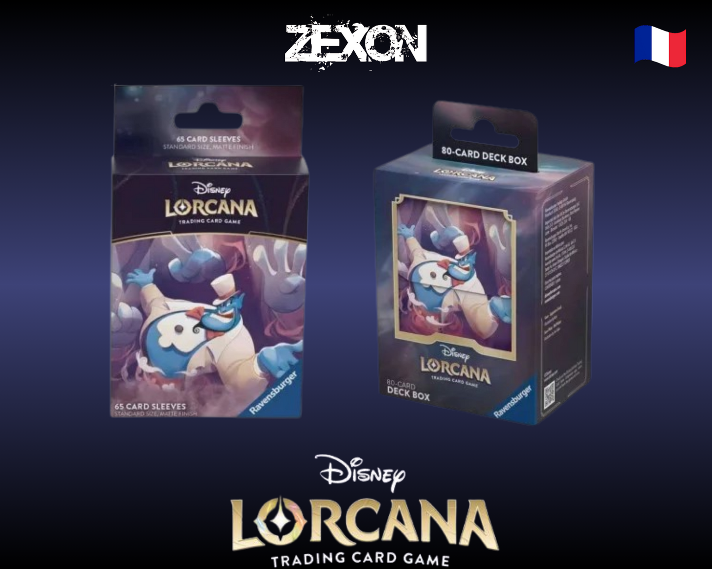 Disney Lorcana set4 : Lot Sleeves + DeckBox Génie