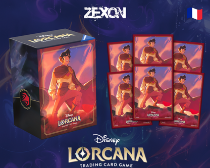 Disney LORCANA Set5 : Lot Sleeves+ DeckBox Aladdin