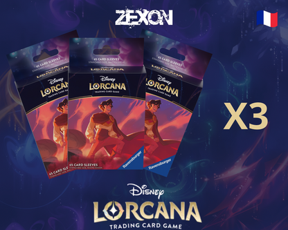 Disney LORCANA Set5 : Lot 3x 65 Sleeves Aladdin