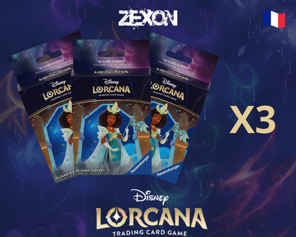 Disney LORCANA Set5 : Lot 3x 65 Sleeves Tiana